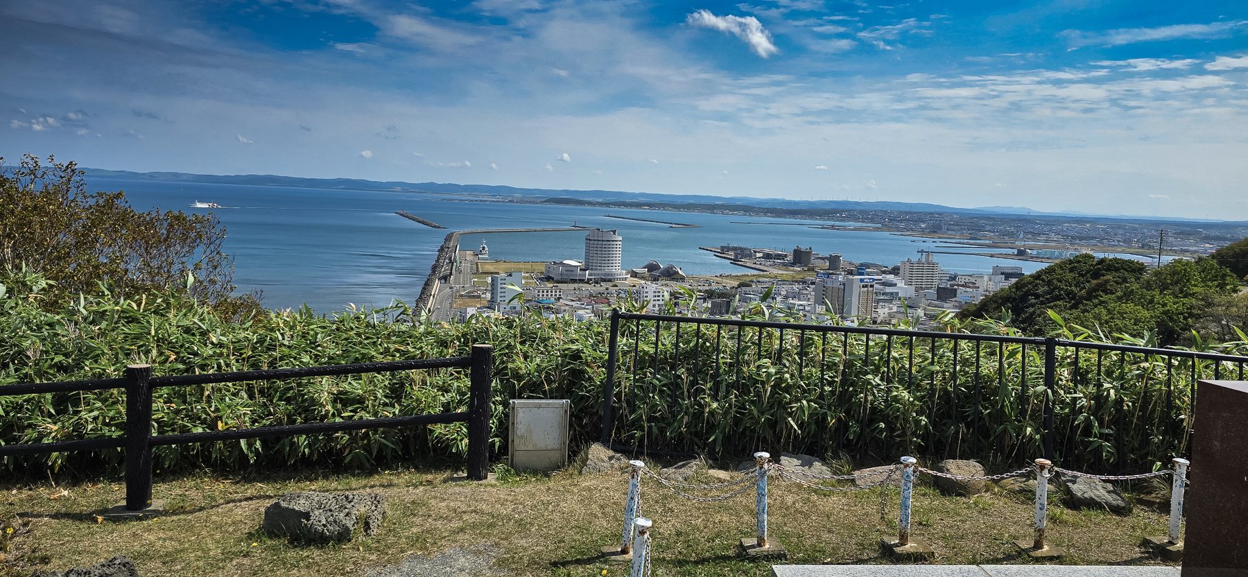 Wakkanai harbour from the hill above town
